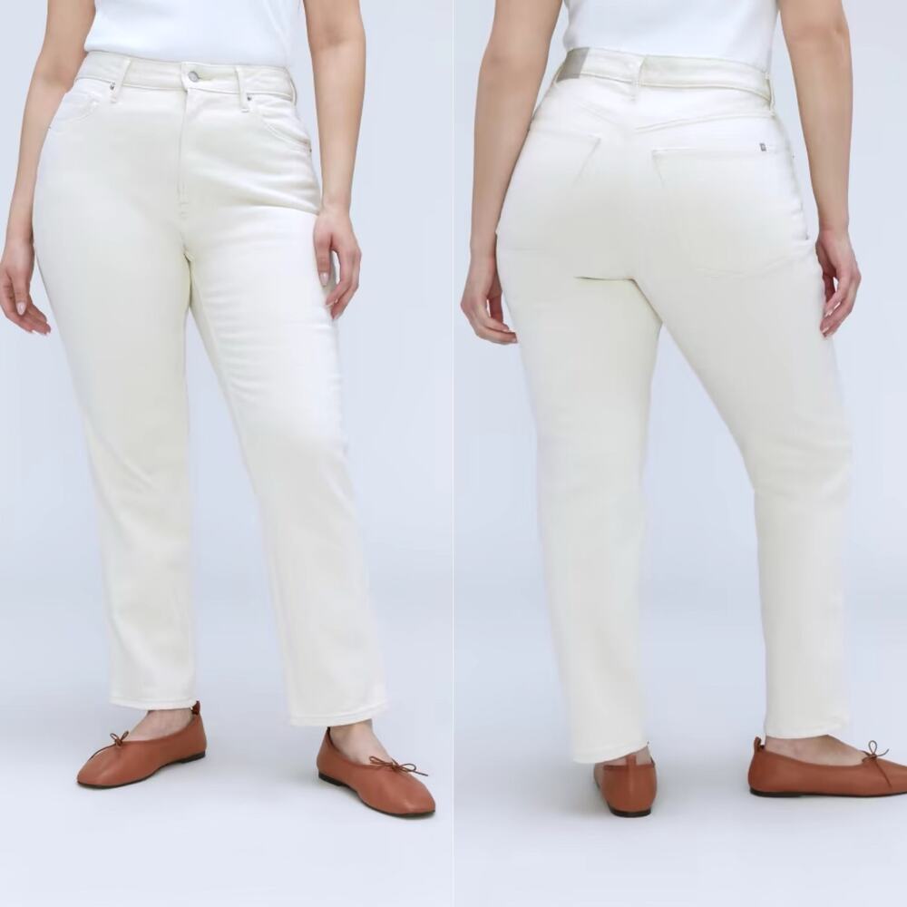 Everlane The Curvy Cheeky Straight Jean Ecru Women's 32 Regular NWT High Waisted